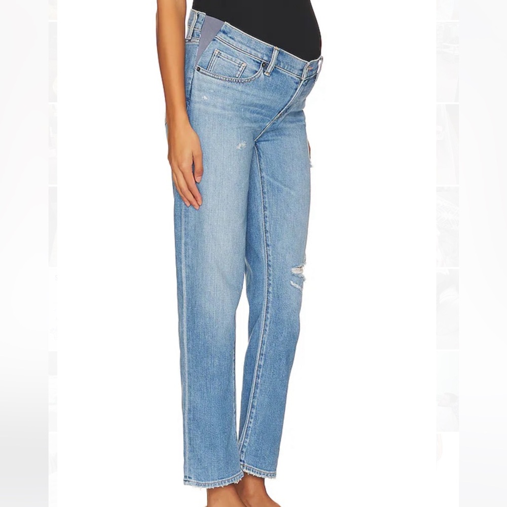 HATCH - The Boyfriend Maternity Jean in Destroyed Light Wash size 29